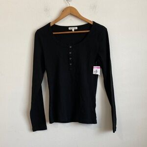 Alex Mill Henley Black Button Down Shirt Large